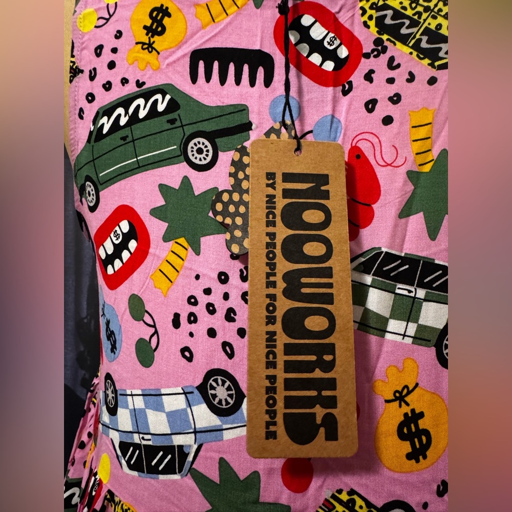 Nooworks Pink and Green Graphic Dress - Picture 4 of 9